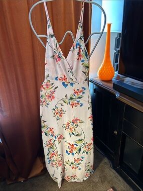 Lush Floral Sundress in White, Pink, Blue and Peach